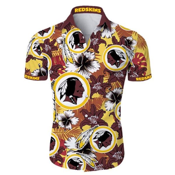 Beach Shirt Washington Redskins Hawaiian Shirt Short Sleeve For Fans