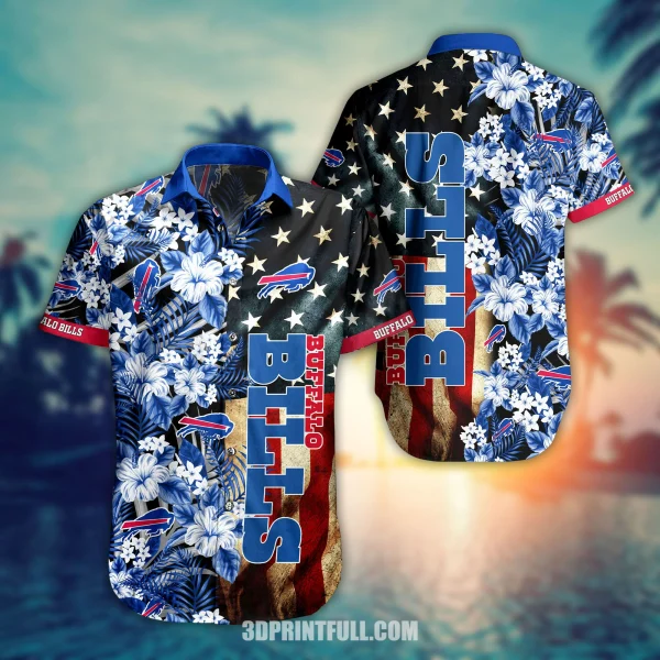 Buffalo Bills Hawaiian Shirt N25 tropical flower 2022