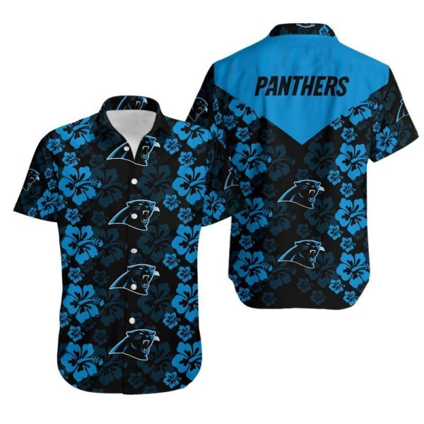 Carolina Panthers Flowers Hawaii Shirt and Shorts Summer Collection