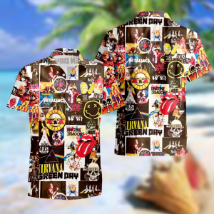 3d Classic 80s Rock Puzzle Muisc Band Hawaiian Summer Holiday Shirt