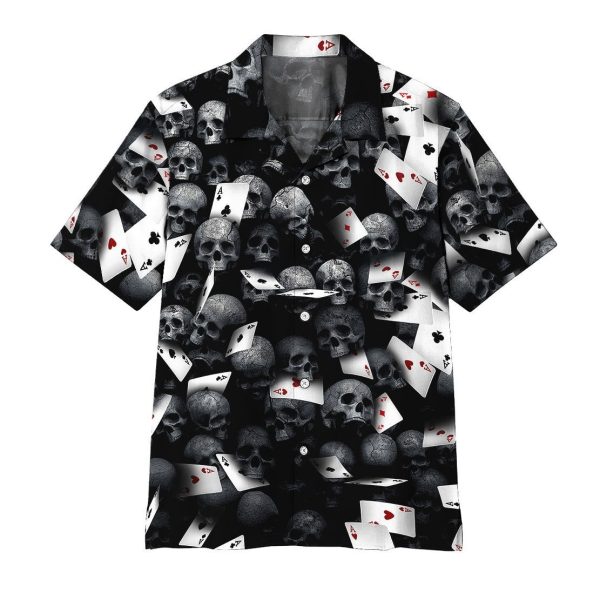 3d Playing Card Skull Hawaiian Shirt For Men Women Adult