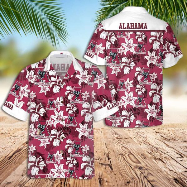 Alabama Hawaiian Shirt Tropical Floral Hawaiian Shirt