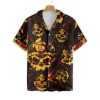 All In All Out Axe Firefighter Hawaiian Shirt Dark Red And Yellow Skull Firefighter Shirt