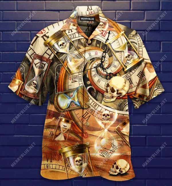 All Knows Value Of Time Skull Aloha Hawaiian Shirt