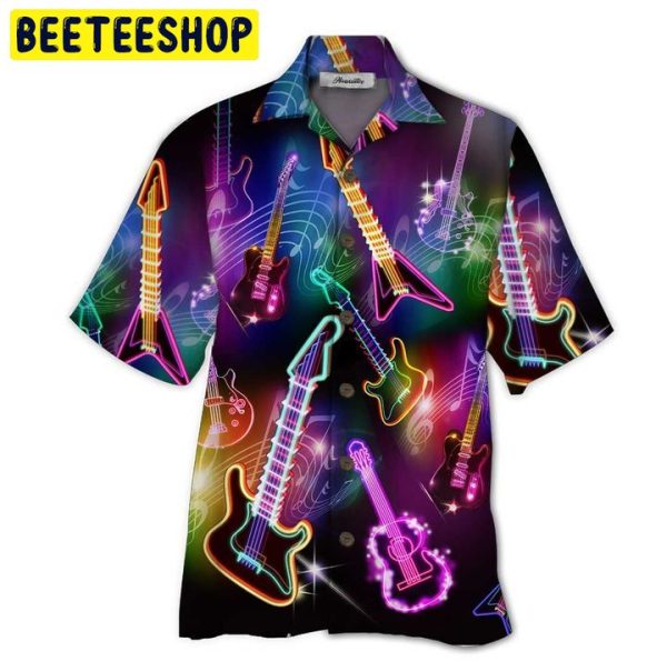 Art Guitar 3d All Over Printed Trending Hawaiian Shirt-1