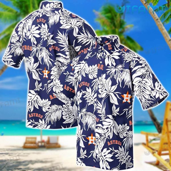 Astros Aloha Shirt White Tropical Leaf Houston Astros Gift