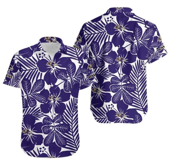 Baltimore Ravens 2 Flower Hawaii Shirt and Shorts Summer Collection