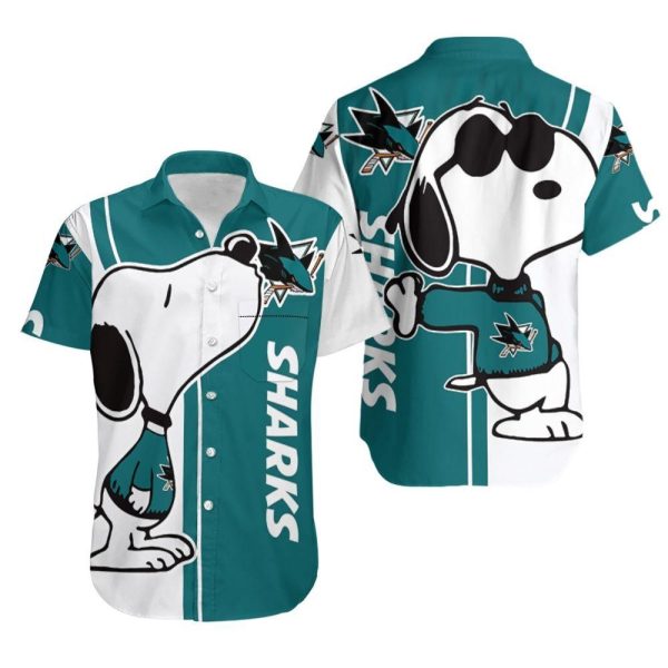 Beach San Jose Sharks Hawaiian Shirt Snoopy Lover All over print Printed