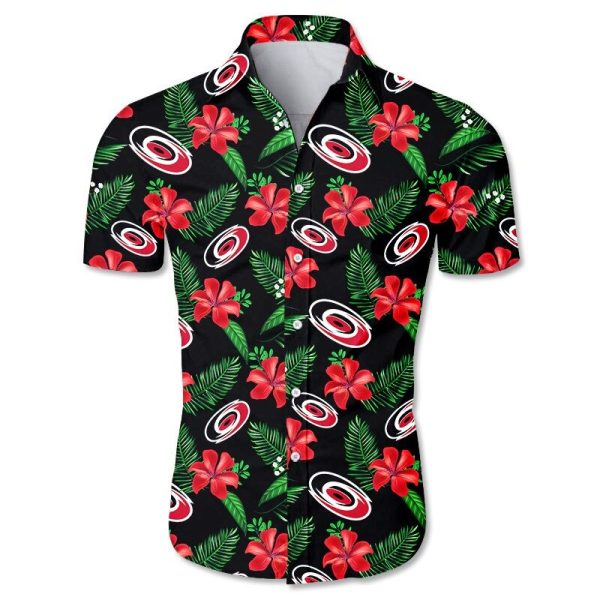 Carolina Hurricanes Hawaiian shirt Tropical Flower summer