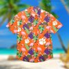 Clemson Tigers Hawaiian Shirt Flamingo Floral Clemson Gift