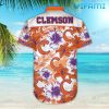 Clemson Tigers Hawaiian Shirt Hibiscus Palm Clemson Gift