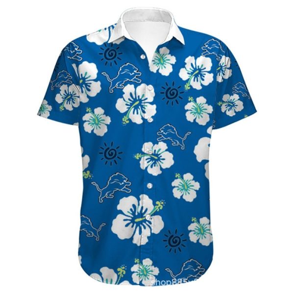 Detroit Lions Hawaiian Shirt flower summer 2022 gift for fans