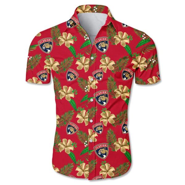 Florida Panthers Hawaiian shirt Tropical Flower summer