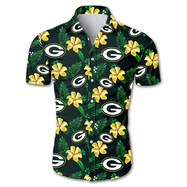 Green Bay Packers  Hawaiian Shirt Tropical Flower summer 2020