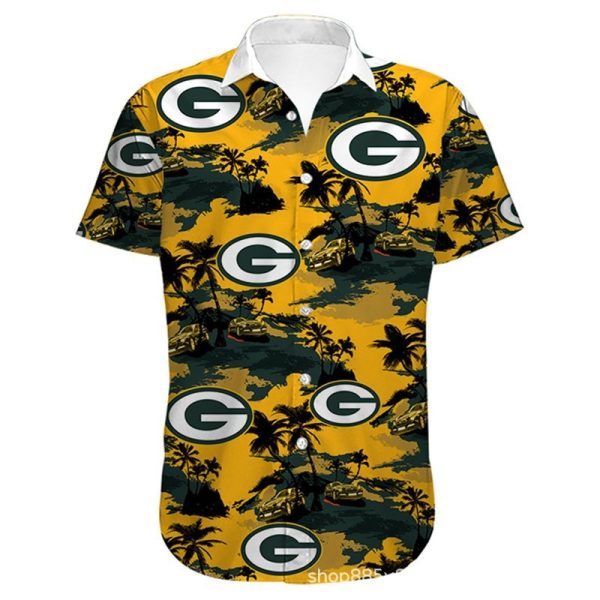 Green Bay Packers Hawaiian Shirt flower summer 2022 gift for fans