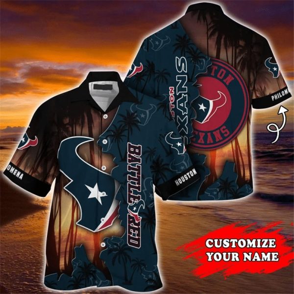 Houston Texans Hawaiian Shirt tropical island personalized