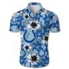 Indianapolis Colts Hawaiian Shirt Tropical Flower Short Sleeve