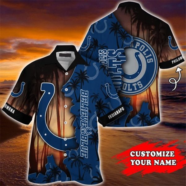 Indianapolis Colts Hawaiian Shirt tropical island personalized