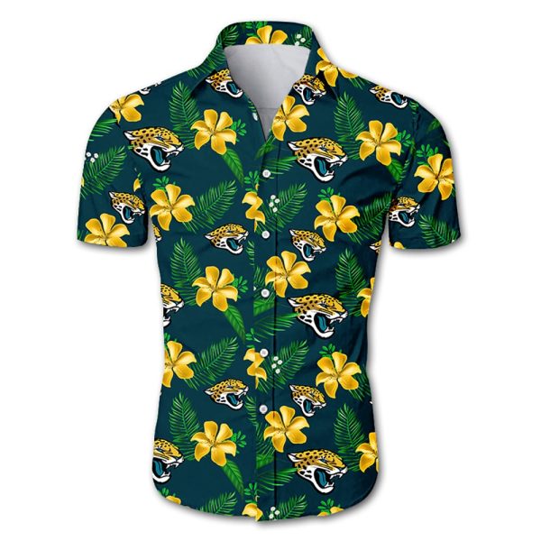 Jacksonville Jaguars Hawaiian Shirt Tropical Flower summer 2020