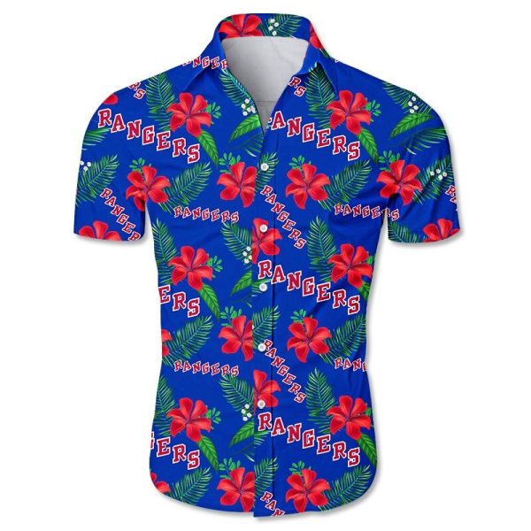 New York Rangers Hawaiian shirt Tropical Flower summer