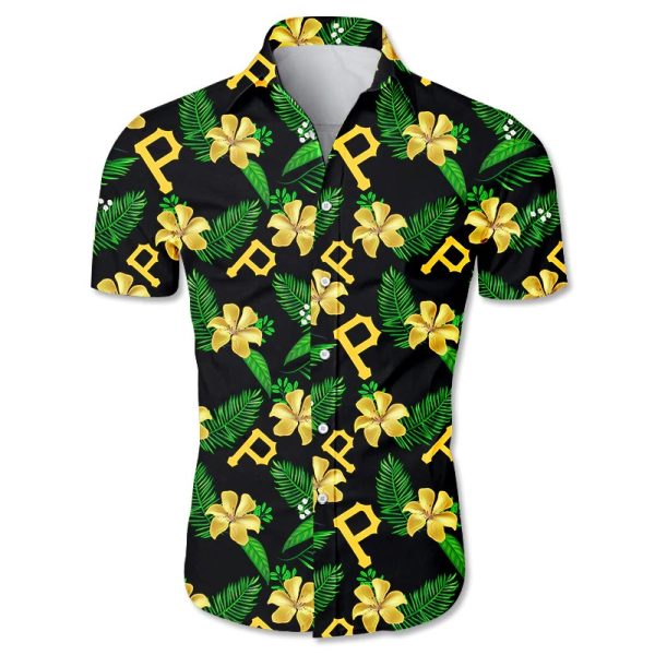 Pittsburgh Pirates Hawaiian Shirt Tropical flower gift for fans