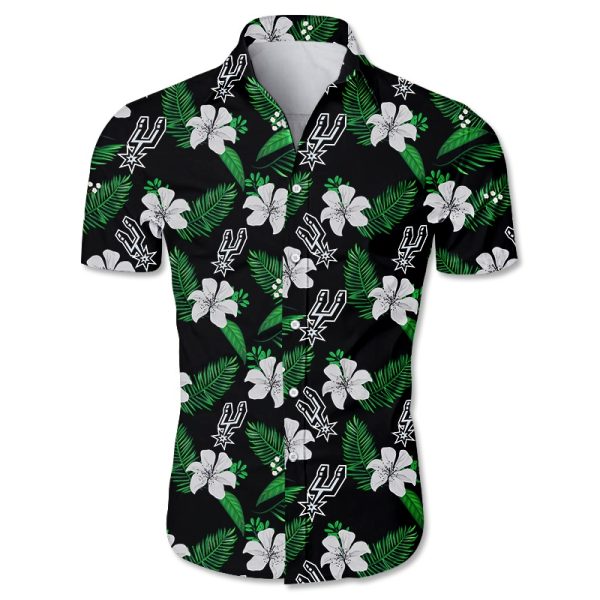 San Antonio Spurs Hawaiian shirt Tropical Flower summer