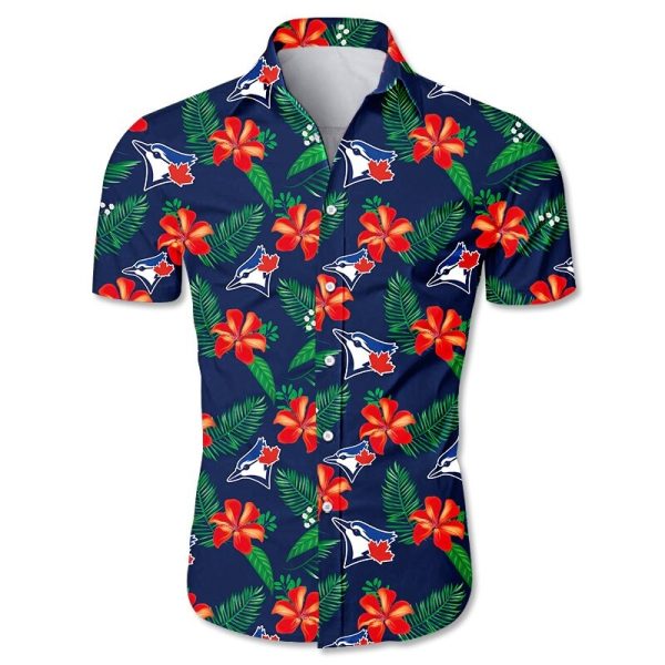 Toronto Blue Jays Hawaiian Shirt Tropical flower gift for fans