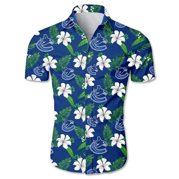 Vancouver Canucks Hawaiian Shirt Tropical Flower summer